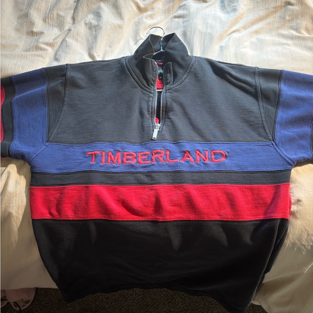 Vintage Timberland Black and Red Pullover